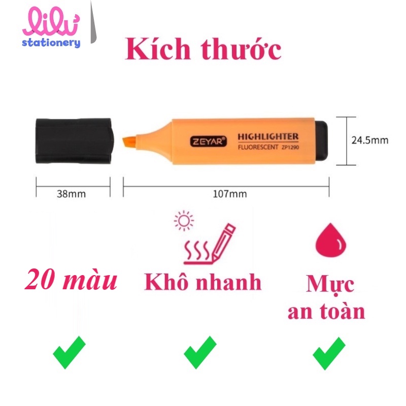 Mua Bút highlight pastel dạ quang 20 màu đánh dấu nhớ dòng trang trí sổ ...