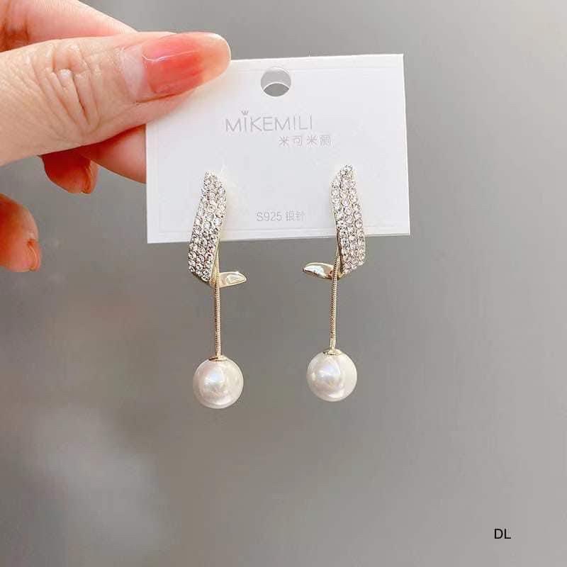 Bông tai nữ xoắn trai THJ NEW HÓT đính đá chuẩn bạc ta