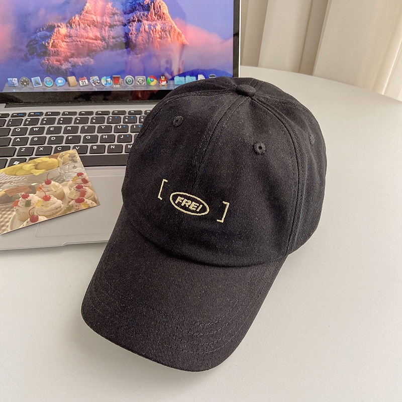 Mũ lưỡi trai vành rộng mềm thêu chữ thời trang xuân hè cho nam nữ