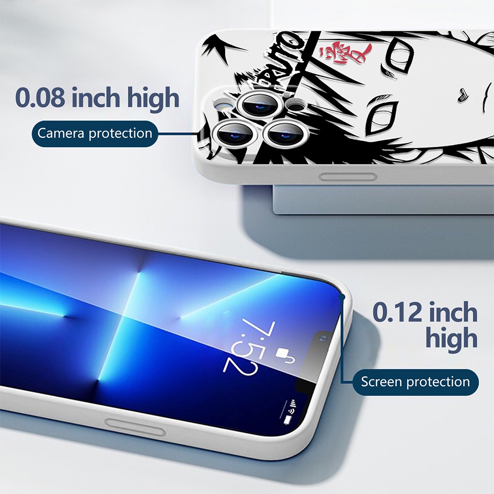 Ốp Điện Thoại Mềm Họa Tiết Naruto Viền Thẳng Cho IPhone 11 13 Pro Max 12 IPhone 7 8 X XS