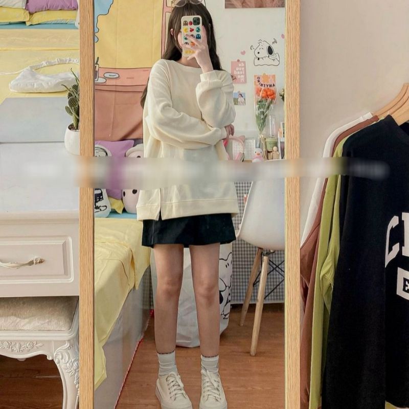 ÁO LEN QC XẺ TÀ CÁ TÍNH TAY DÀI 4M: Trắng - Kem - Xanh - Hồng