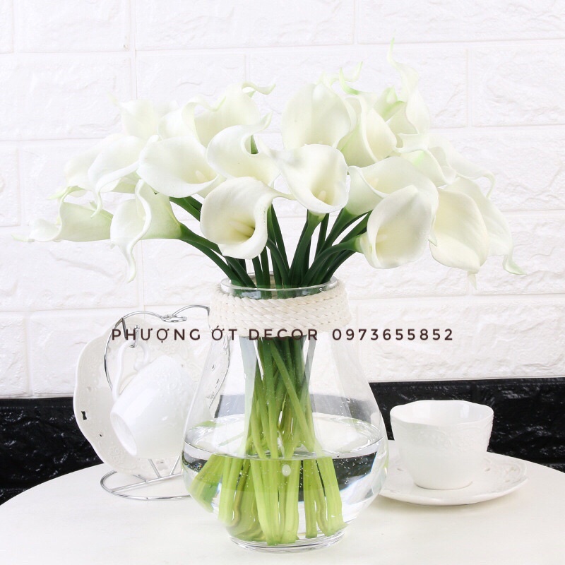 Hoa Calla Lily giả hoa Rum PU mini cao su cao cấp- Hoa Chi Vân Môn giả trang trí