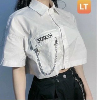 Áo sơ mi dây xích croptop - B2U