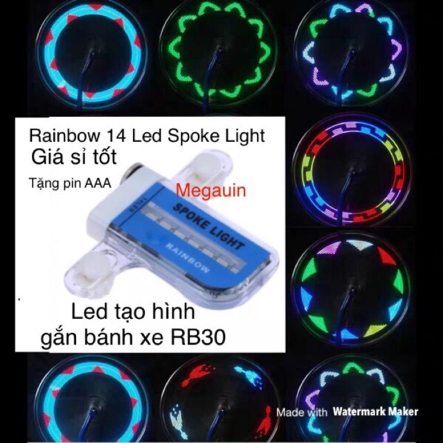 ( Bao Đẹp Có Video ) Đèn LED gắn vành xe máy/xe đạp/xe đạp điện - Sáng tạo kiểu chữ rất độc đáo