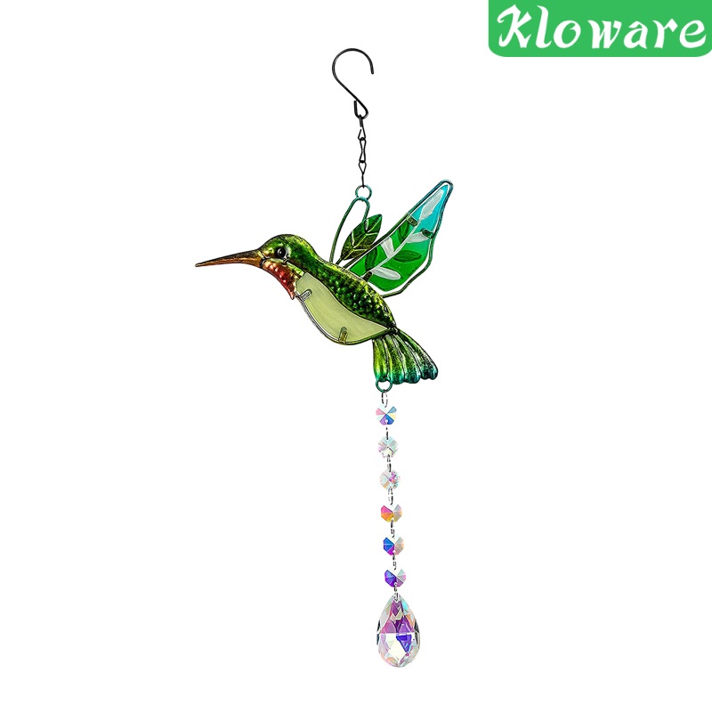Suncatcher thiết kế hình chim đính quả cầu thủy tinh pha lê trong suốt trang trí cửa sổ làm quà tặng trang trí