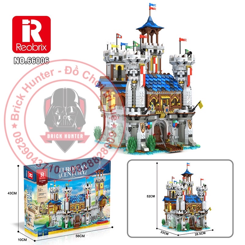 Reobrix 66006 Golden Lion Castle European Century bộ lắp ráp lâu đài hiệp sĩ Sư tử vàng thời Trung cổ
