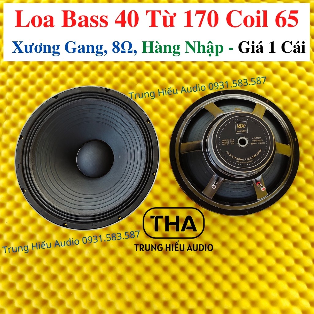 Loa Bass 40 KTA Từ 170 Coil 65 Hàng Nhập, Xương Gang, Bass 40 4 Tấc 8Ω, Nhện Cao Nâu (Giá 1 Cái) - Trung Hiếu Audio