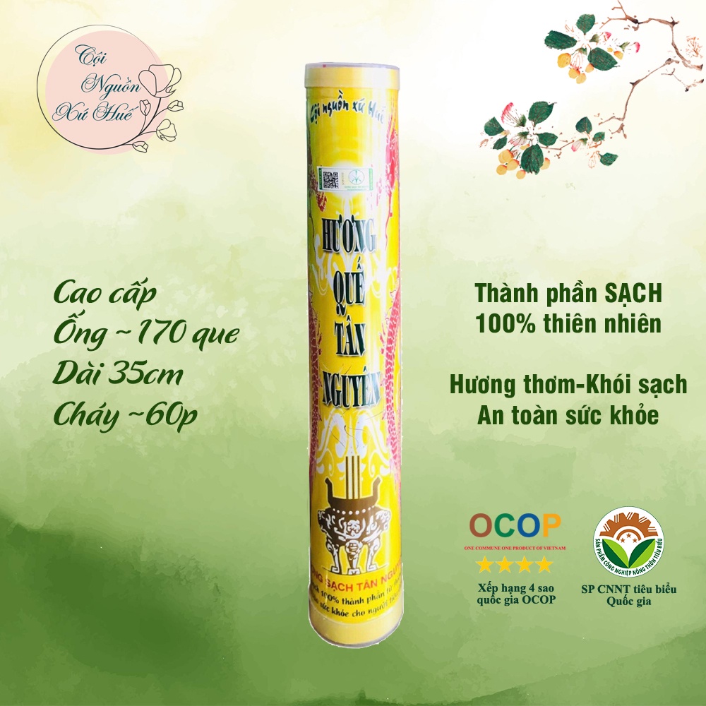 Hương sạch Tân Nguyên, nhang quế, nhang quế sạch thơm không cuốn tàn, an toàn cho sức khỏe ống, nhỏ 170-190 que