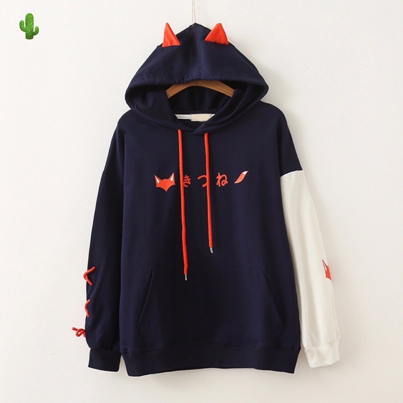 🌵Áo khoác nỉ hoodie cáo phối dây nơ đẹp mắt, form 40-60kg | BigBuy360 - bigbuy360.vn
