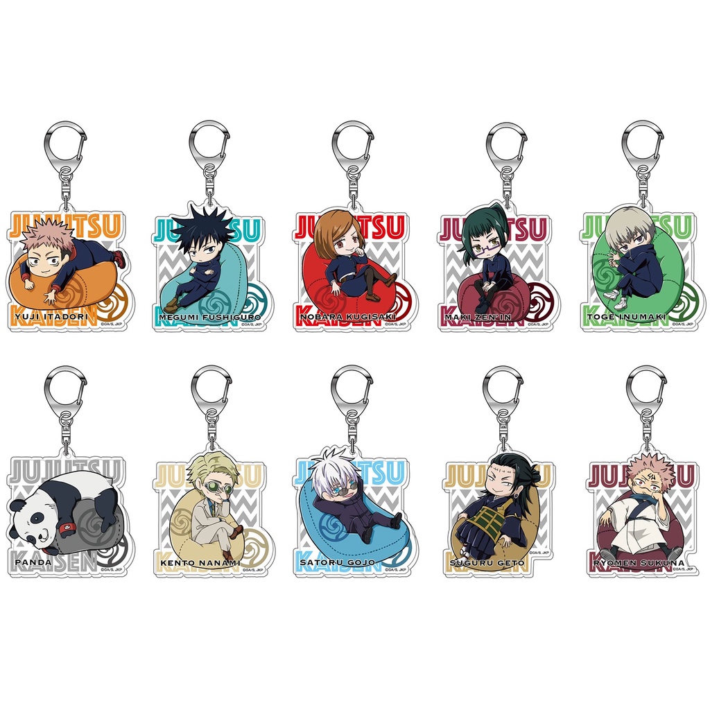 ( Mica trong acrylic ) Móc khóa JUJUTSU KAISEN Chú Thuật Hồi Chiến ver NẰM ĐỆM anime chibi xinh xắn