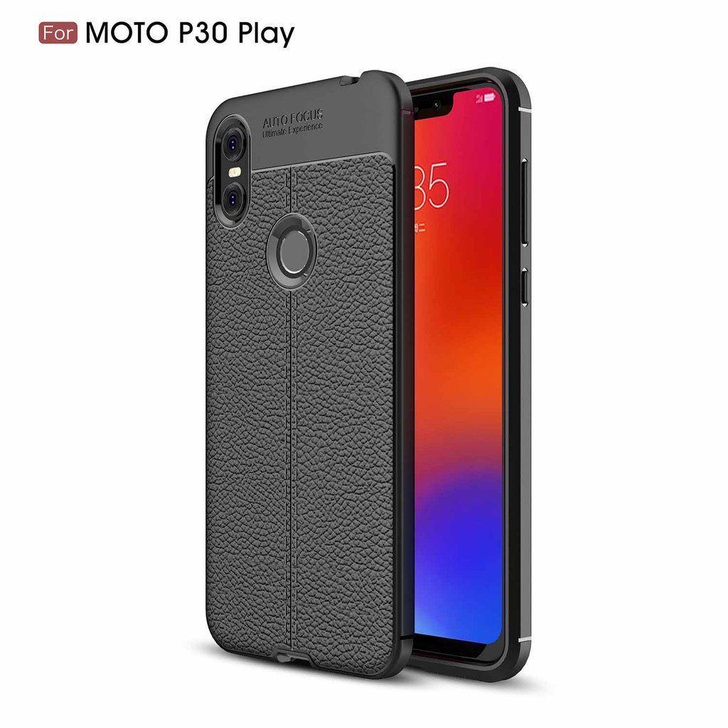 Ốp điện thoại vân da mềm cho Motorola One P30 Play