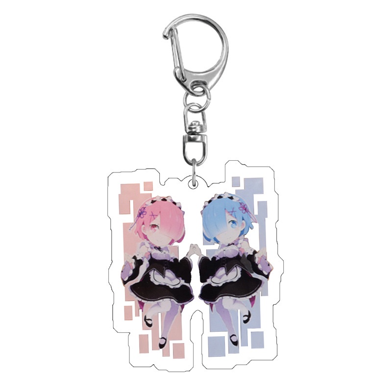 Móc khóa hai mặt bằng acrylic hình anime hoạt hình độc đáo