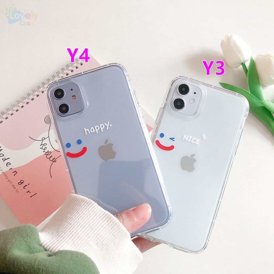 ốp điện thoại Trong Suốt In Chữ Happy And Nice Cho Iphone 12 Pro Max 12 Mini Se 2020 Xs Max 11 Pro Max Xr X Xs 6 7 8 6s Plus | BigBuy360 - bigbuy360.vn