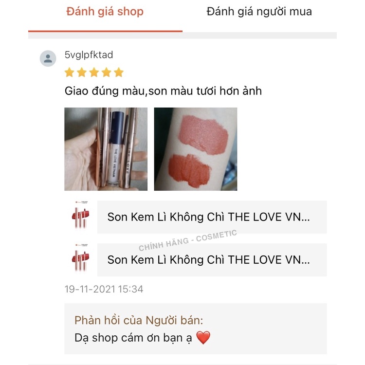 Son Kem The Love Chính Hãng - Mua 1 Tặng 1 Dưỡng Môi The Love