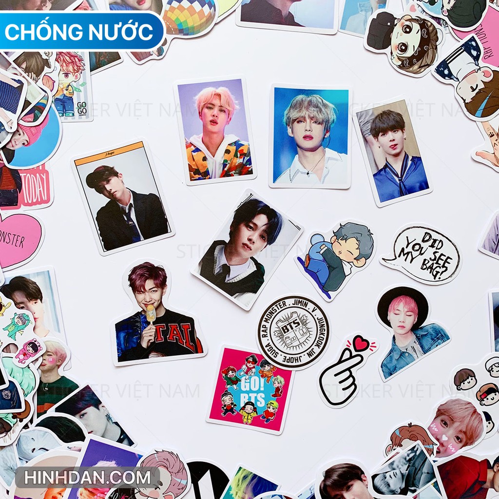 [BTS Kpop Stickers] Chất Liệu PVC Bền Chống Nước Dán Trang Trí Sổ Tay Nón Bảo Hiểm Laptop | Sticker Việt Nam