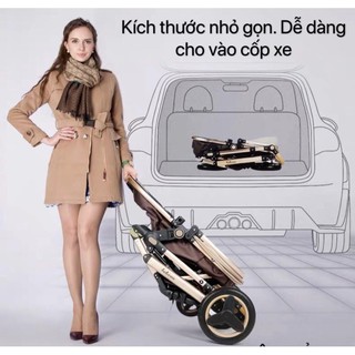 Mẫu mới nhất 2021 tay đẩy bằng da - rẻ nhất xe đẩy belecoo premium nôi 2 - ảnh sản phẩm 5