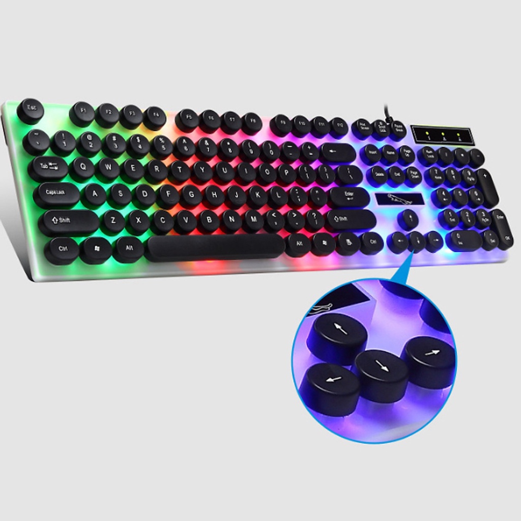 Bàn phím giả cơ gaming NTC G21 tuỳ chọn nút tròn hoặc vuông - led đa màu (2 màu) Nhất Tín Computer