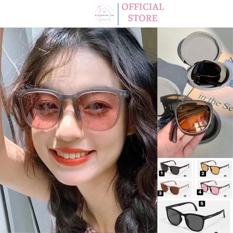 Kính mát nữ chống chói chông uv siêu nhẹ gập gọn Xiaomimi