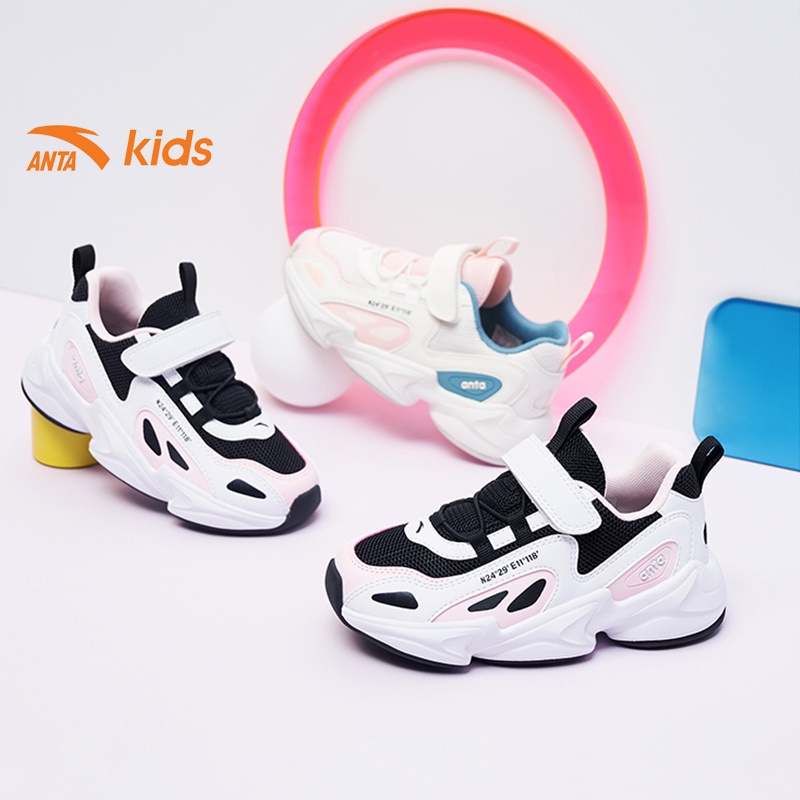 Giày lười bé gái Anta Kids siêu nhẹ, chống lật gót W32729907-1