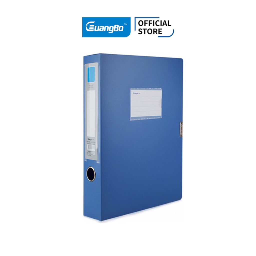 File hộp nhựa đựng tài liệu xi màu xanh 5,5cm Guangbo WJ6756