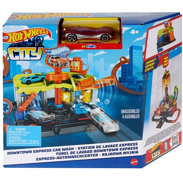 Bộ 4 Trạm Giữ Xe - Rửa Xe - Sửa Xe & Nhà Hàng Hot Wheels City