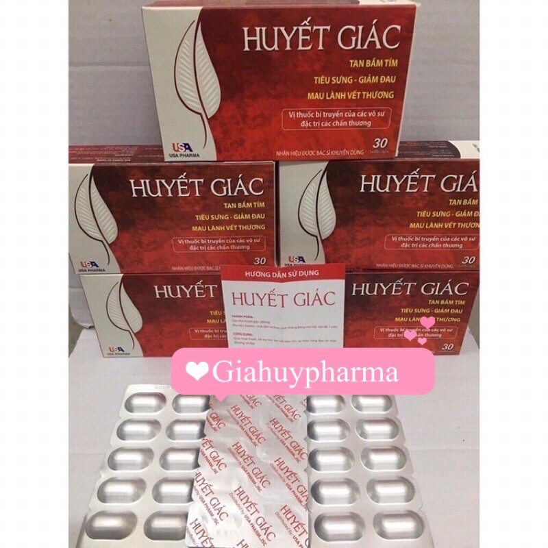 Huyết giác tan  bầm tím mau lành vết thương hộp 30v