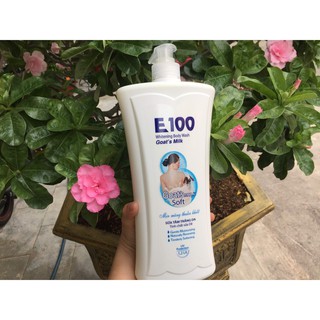 Sữa tắm E 100 tinh chất sữa Dê trắng da - 1200 ml