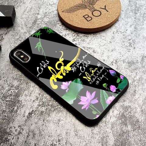 Ốp điện thoại iphone xr x xsmax 6 7 8 plus 11 12 13 promax tráng gương in chữ thư pháp Nhẫn