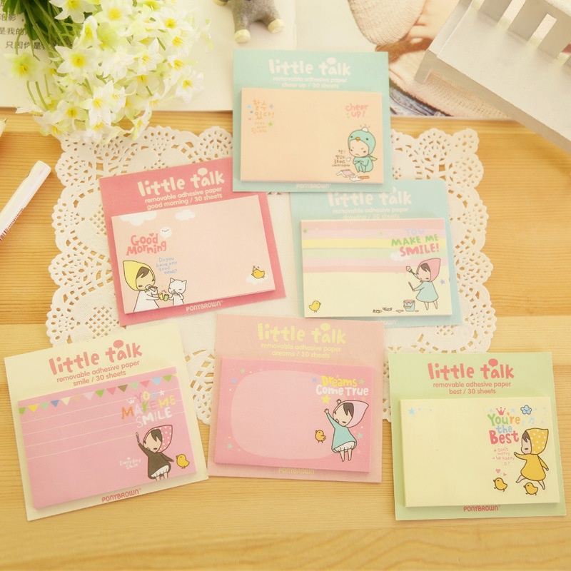 1 Tập Giấy Ghi Chú Họa Tiết Cô Bé Quàng Khăn Đỏ Dễ Thương Sáng Tạo