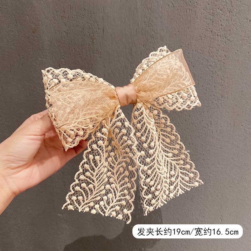 Dây Buộc Tóc Hình Nơ Ren Lớn Kiểu Hàn Quốc Xinh Xắn Cho Nữ