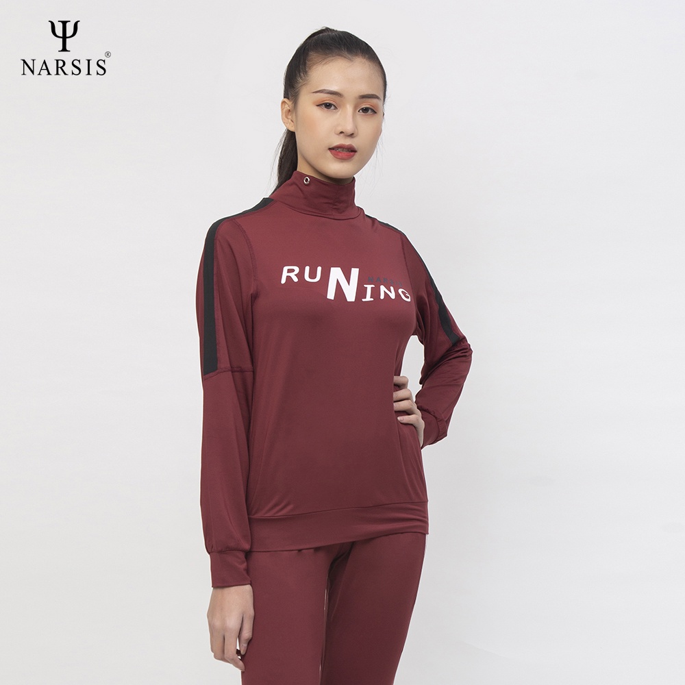 [NEW] Bộ nữ thể thao M0024 Narsis màu mận phối đen trắng Runing thiết kế trẻ trung năng động
