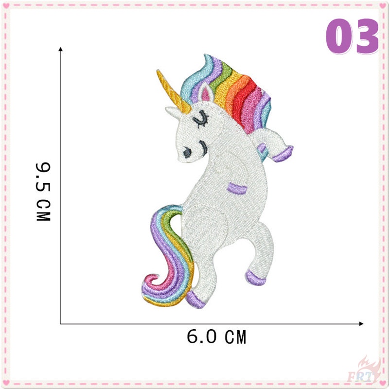 ♥ Miếng Vá Ủi Hình Kỳ Lân Cầu Vồng ♥ 1 Sticker Ủi Thêu Hình Động Vật Vui Nhộn