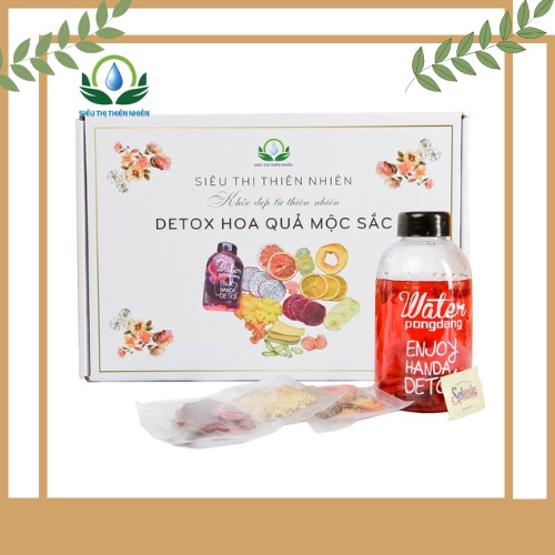 Trà detox hoa quả giảm cân mộc sắc (hộp 30 gói tặng chai thủy tinh)