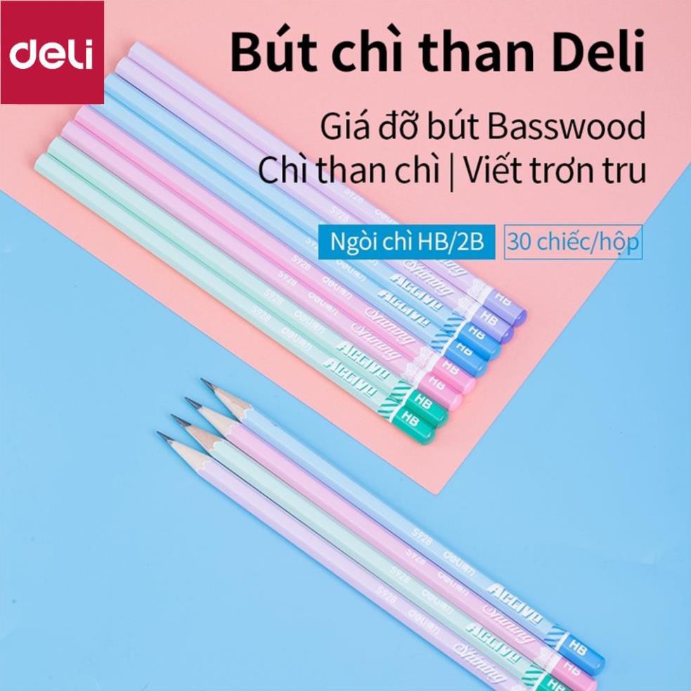 Bút chì lục giác Deli - loại 2B/HB - 30 chiếc/hộp - 58166 / 58167 [Deli]