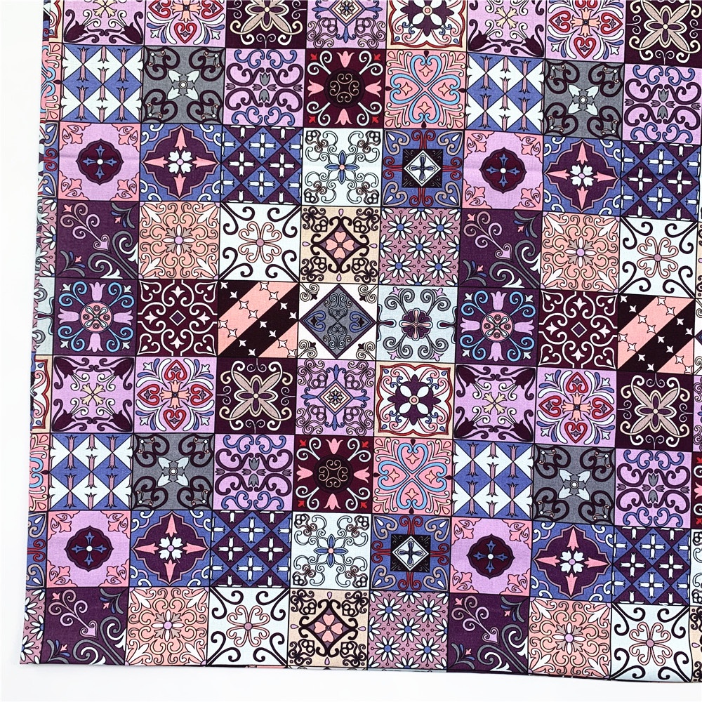 Vải 100% Cotton Họa Tiết Mandala Phong Cách Bohemian Cổ Điển