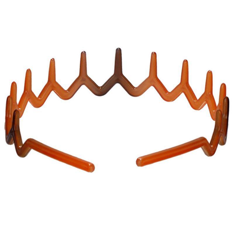 ℜ-ℜ Women Girls Plastic Wavy Toothed Headband Anti-Slip Zig Zag Comb Shark Hair Hoop