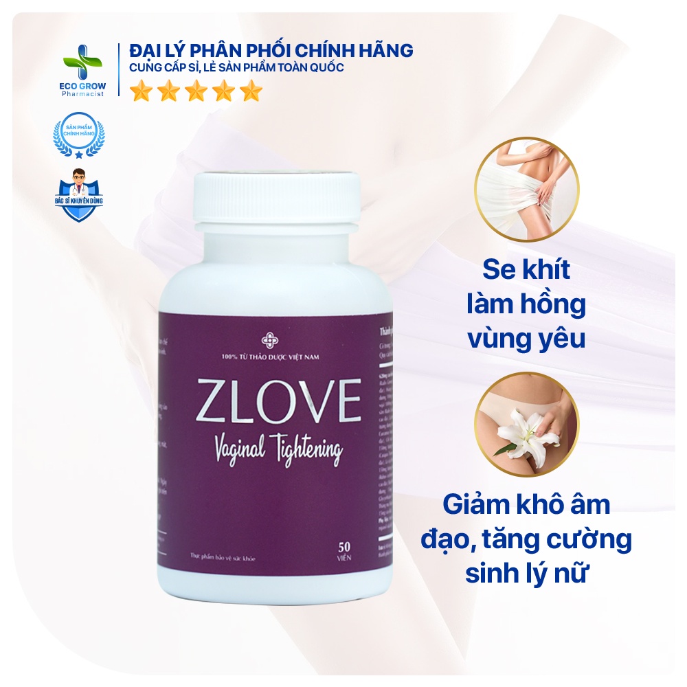 ZLOVE - Se Khít Và Làm Hồng Vùng Kín Sau Sinh, Tăng Cường Nội Tiết Tố, Tăng Cường Sức Khỏe Phái Đẹp ( Vỉ 20 Viên )