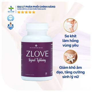 Zlove - Se Khít Làm Hồng Vùng Kín và Cân Bằng Nội Tiết Tố Nữ Chiết Xuất Thảo Dược ( Hộp 50 Viên )