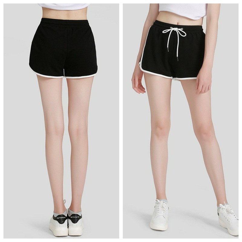Quần Short Nữ Đùi mặc nhà Viền Kẻ Trắng Thể Thao Ulzzang Buộc Dây Hot Trend mát mẻ sexy
