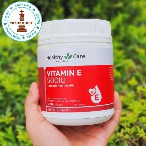 Viên uống Healthy Care Vitamin E 500IU, Úc (200v) hỗ trợ tái tạo, làm đẹp da và tóc cho người từ 12 tuổi | Thế Giới Skin Care