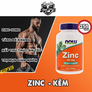 Now Zinc 50mg 250 viên – Viên bổ sung Kẽm Now Tablets, 50 mg, Pack of 250