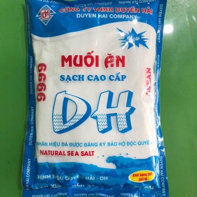 Muối tinh cao cấp Duyến Hải gói 500g (hạt nhỏ mịn)