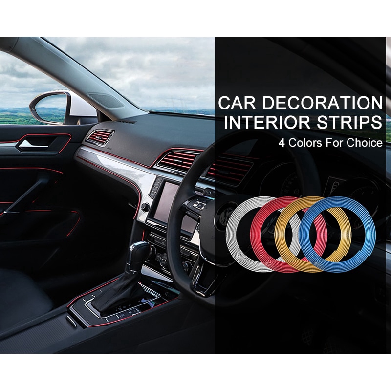 5M Kiểu dáng xe Trang trí nội thất Dải Mould Trim Bảng điều khiển Cửa cạnh Phổ biến cho xe hơi Phụ kiện ô tô