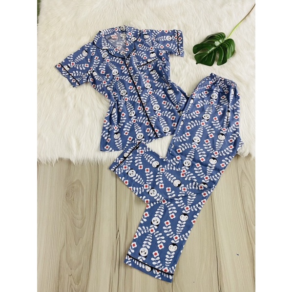 Bộ tole pijama tay ngắn quần dài 48-75kg