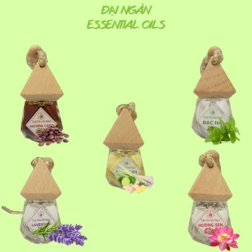 Tinh dầu treo ô tô oải hương sả chanh tràm trà cà phê nguyên chất thiên nhiên 10ml