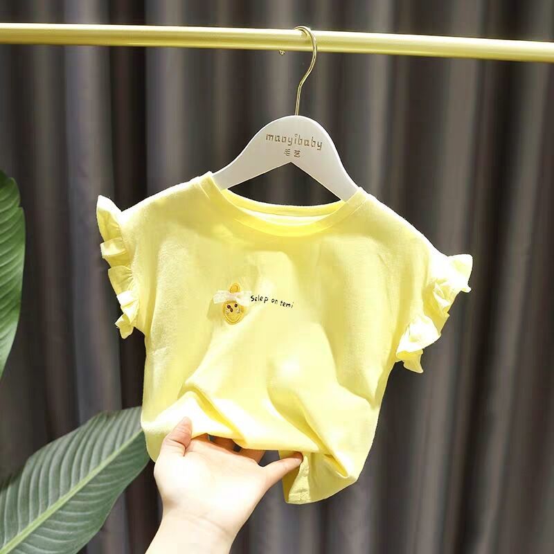 Áo thun sát nách phối bèo kiểu dáng Hàn Quốc thời trang mùa hè cho bé