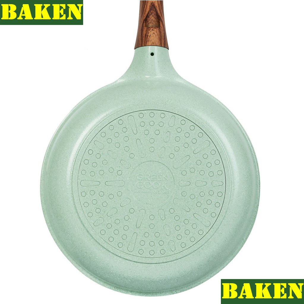 Chảo Đúc Vân Đá 7 Lớp Ceramic GREENCOOK GCP06 - Chảo Chống Dính Đáy Từ Dùng Chiên Xào Rán - BAKEN