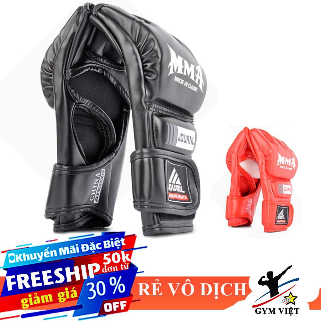 🎁 Găng võ tự do MMA hở ngón ⚡FREE SHIP⚡ Găng tay võ thuật [ HOT ]