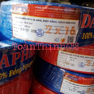 Dây điện đôi mềm 2x16 Daphaco -cuộn 100m