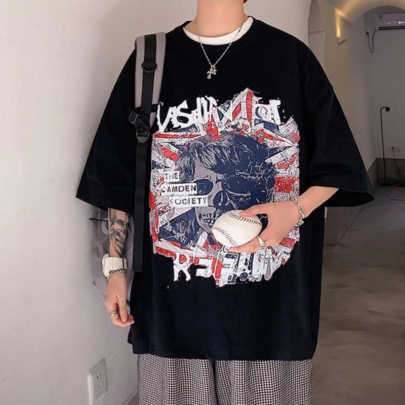 Áo Thun Cotton Dáng Rộng Ngắn Tay Phong Cách Âu Mỹ Thời Trang Mùa Hè Dành Cho Nam 2022